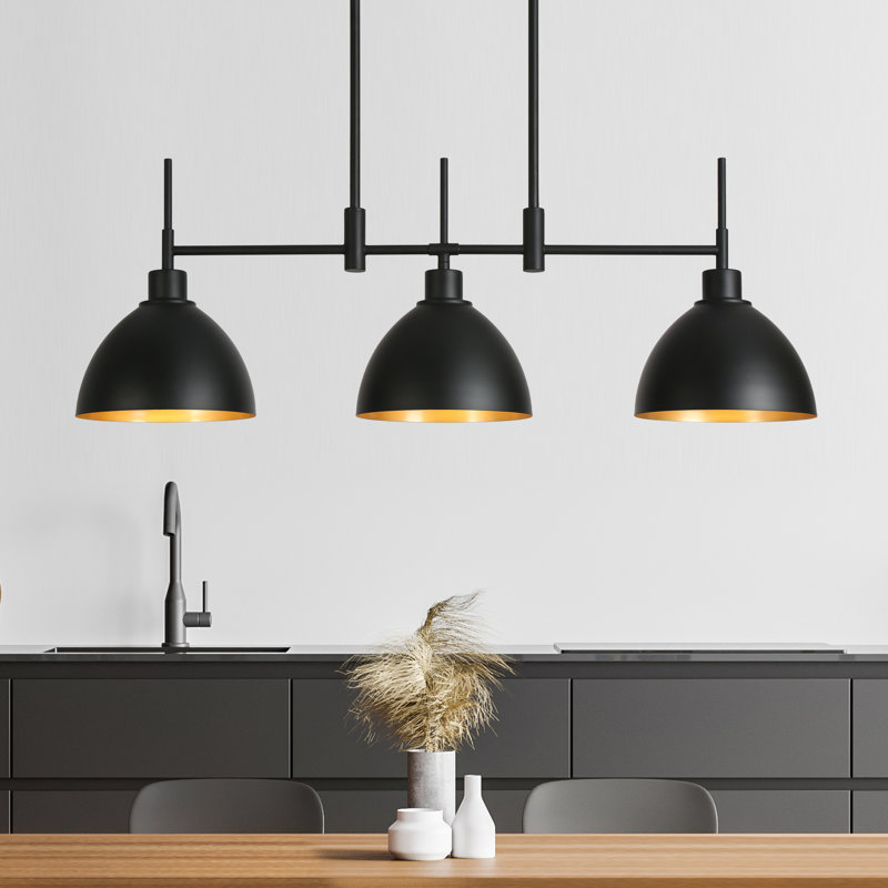 Luminaire suspendu en forme de dôme à 3 lumières pour îlot de cuisine Ledgen