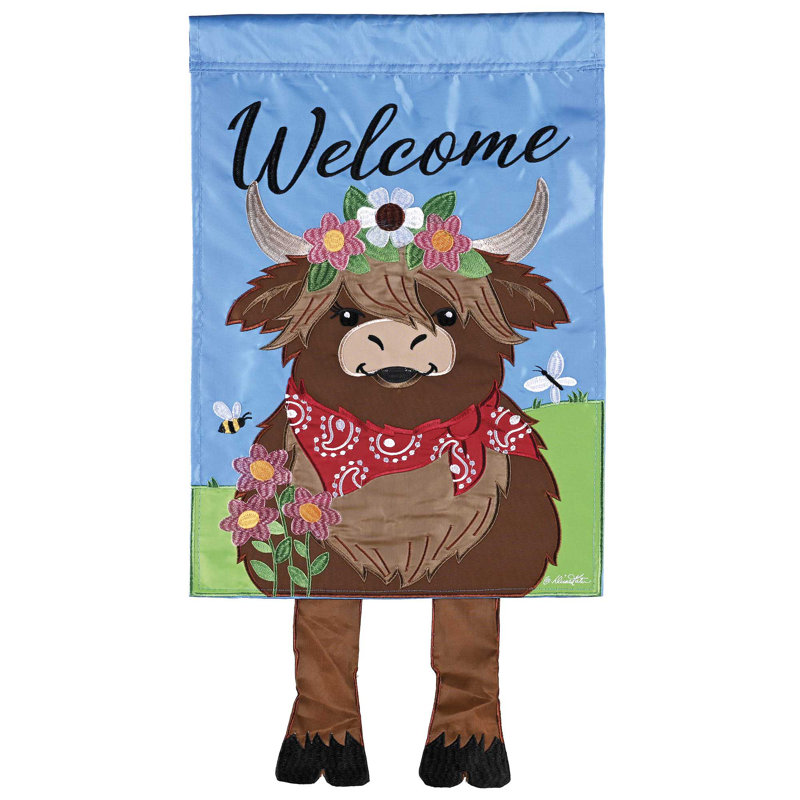 Crazy Leg Welcome Highland Cow