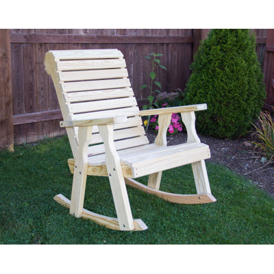 Chaise d'extérieur en bois massif à bascule Burnestine