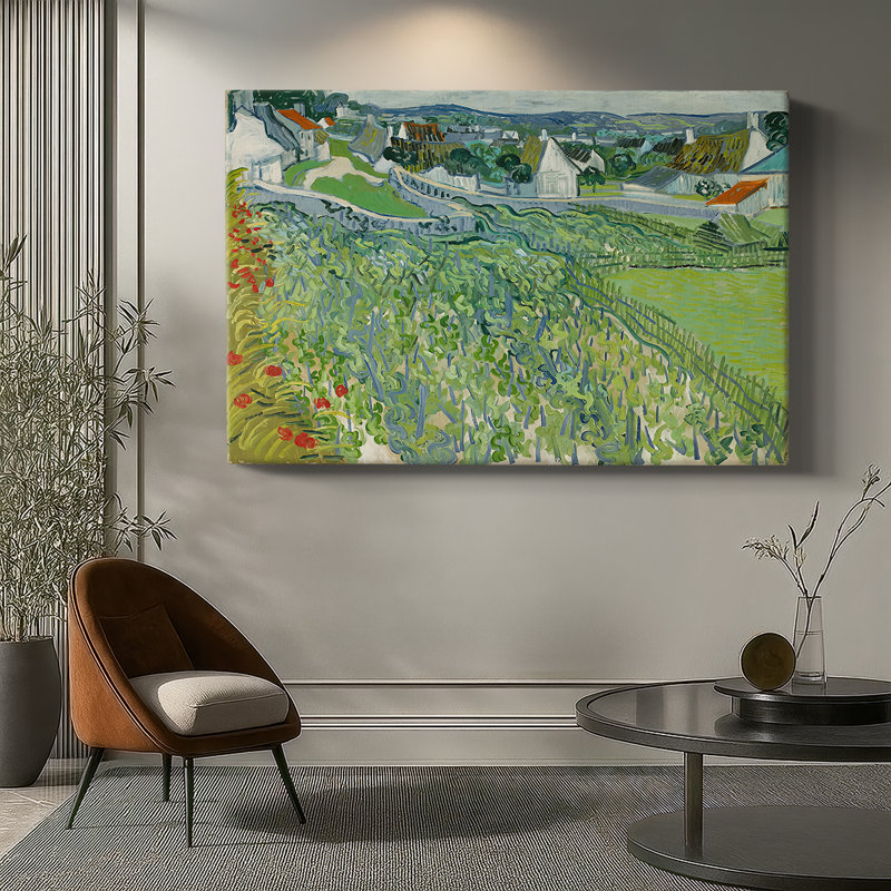 Les vignobles d'Auvers-Vincent van Gogh-Toile tendue avec châssis-1890, 40 x 60