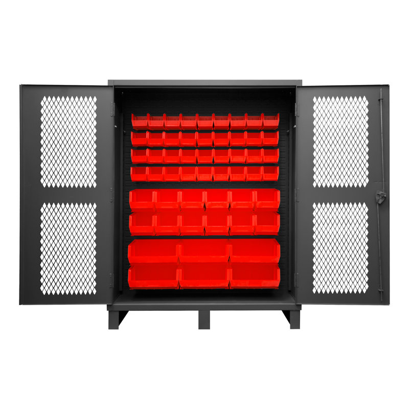 Pavo Single Storage Cabinet ( 78'' H x 60.19'' W x 24.13'' D), Red