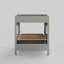 Meuble-lavabo simple festonné 30 pouces - Satin olive - Sans comptoir - Boutons en nickel brossé-123430890-123430891