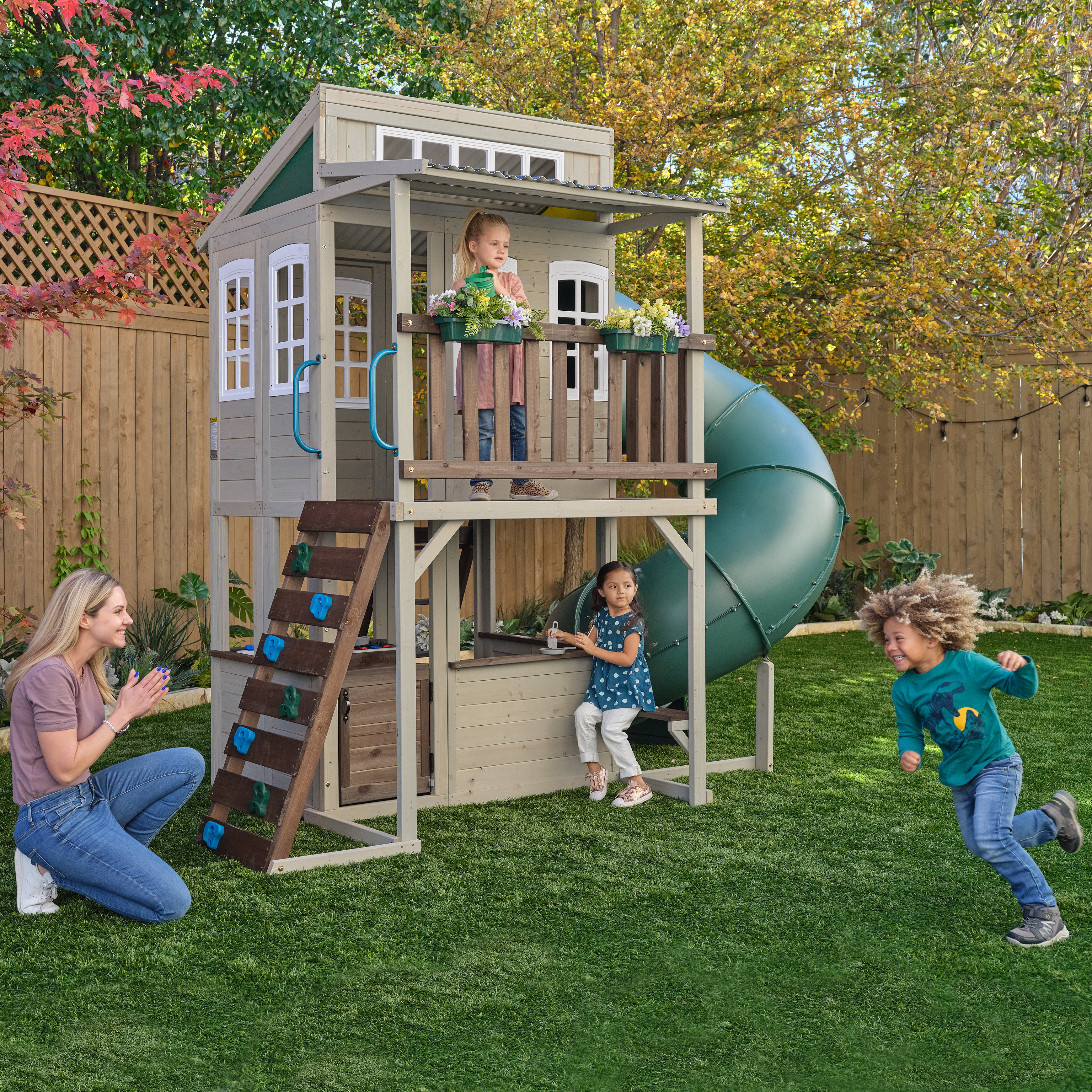 Kidkraft Forestview Ii Wooden Playhouse With Kitchen Kids