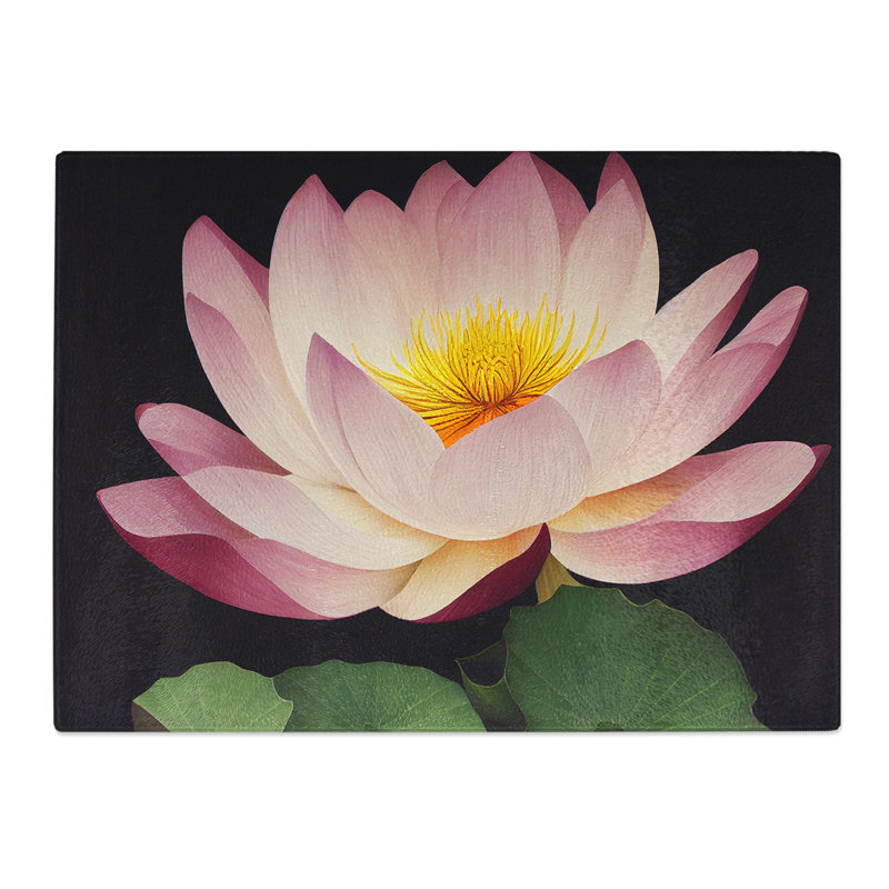 Dreamlike Lotus Flower  Glass Chopping Board