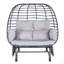 2 Person Swing Egg Chair With Rocking Glide Frame And Cushion