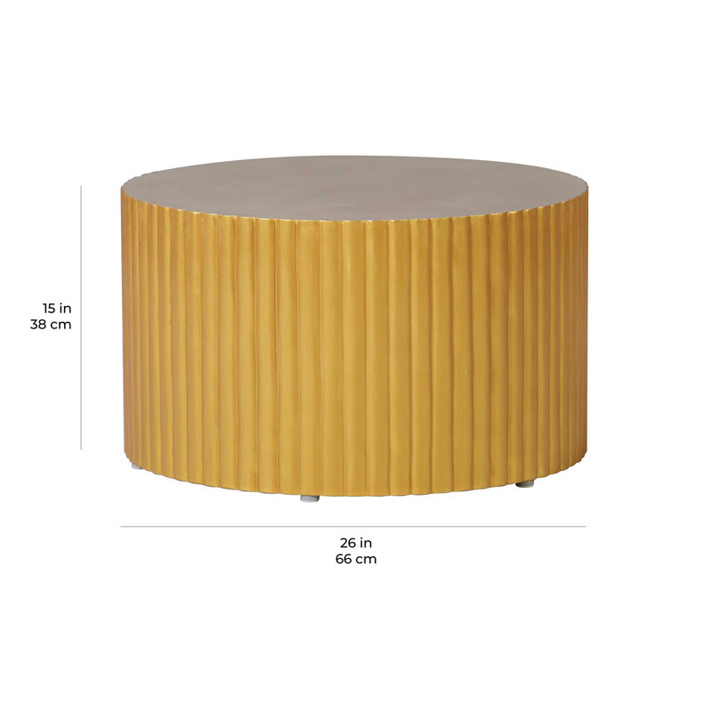 Perpetual Outdoor Round Coffee Table, Slate Gray/Gold