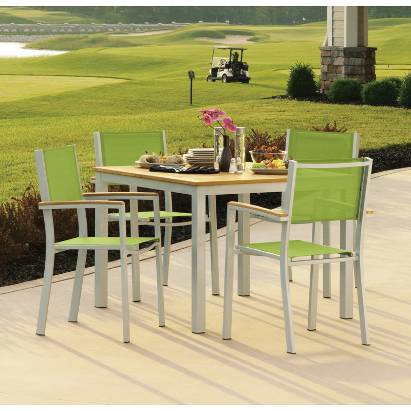 Travira Stacking Patio Arm Chair, Go Green, Flint, Tekwood vintage