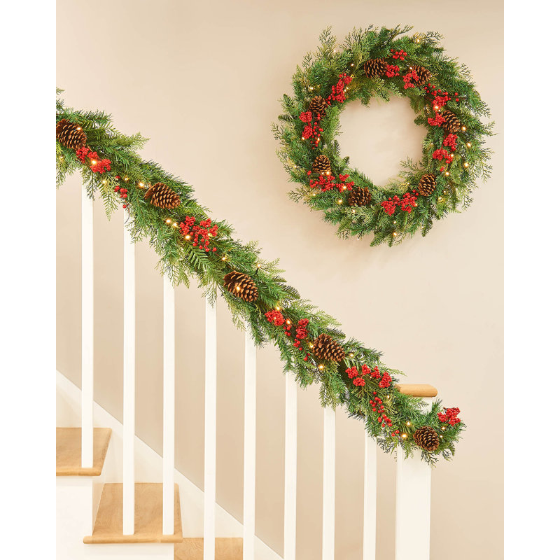 70cm Lighted Faux Garland with Lights