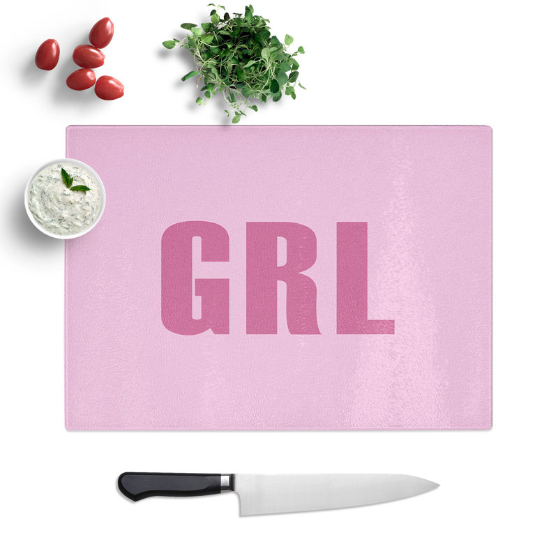 Grl Typography Chopping Board, 0.4cm H x 20cm W x 28.5cm L