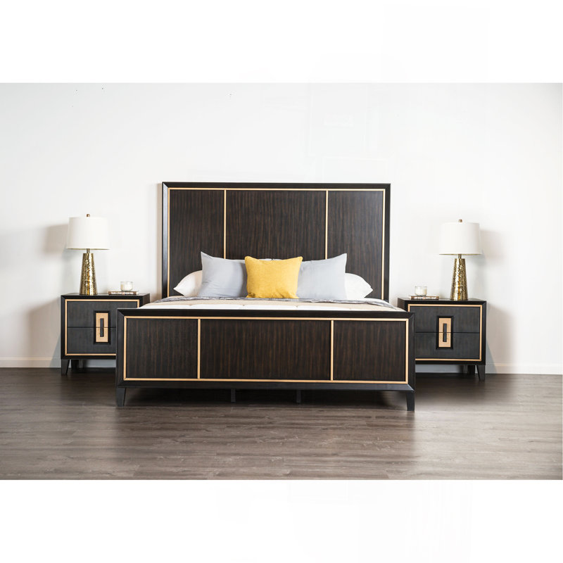 Garniture de tête de lit pour grand lit espresso 1pc
