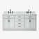 Tidworth 72'' Solid Wood Double Bathroom Vanity with 1.5'' Carrara Marble Top, Rectangular Sinks