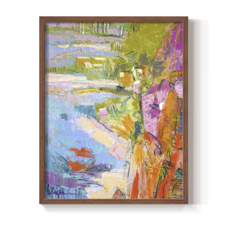 Escapade I, reproduction encadrée - bois massif, Noyer, H 30 po x l 24 po