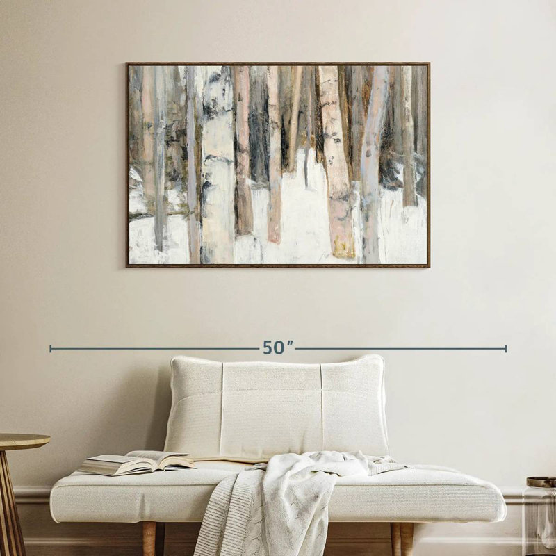 Lumière chaude d'hiver I, Cadre flottant noyer, 40 po x 27 po