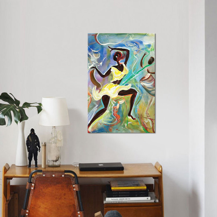«Kumina», reproduction sur toile, H 18 po x l 12 po x P 1,5 po, Toile tendue, Pas de tapis