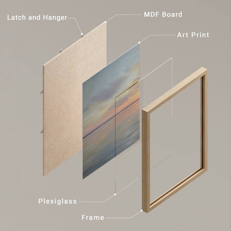 Ensemble 2 pièces d'art mural Sunrise Over Water, Naturel, H 14 po x l 11 po