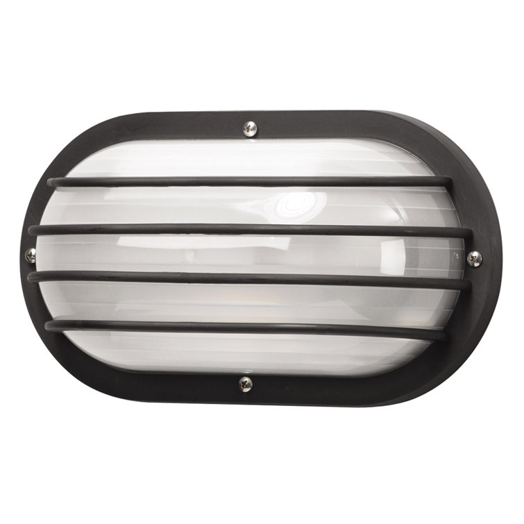 Solus Nautical Rounded Oblong Wall Mount Fixture with Diffuser Grille and Frosted Polycarbonate Diffuser
