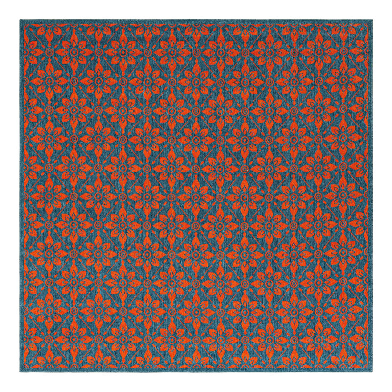 Indoor/Outdoor Trellis Area Rug, Square 7'10"
