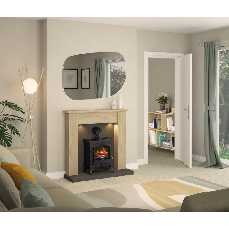 Barrowden Electric Timber Inglenook Fireplace