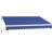 13' X 8' Retractable Yard Awning - Dark Blue. & Water- Fabric. Manual Crank. Aluminum Frame. Deck, Balcony Compatible. Multi-surface Mount. Adjustable Sunshade. Heat Reducing. Versatile Placement