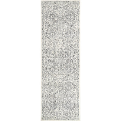 Asmin Medallion Area Rug for Living Room Bedroom Dining Room Kitchen, Grey/Ivory
