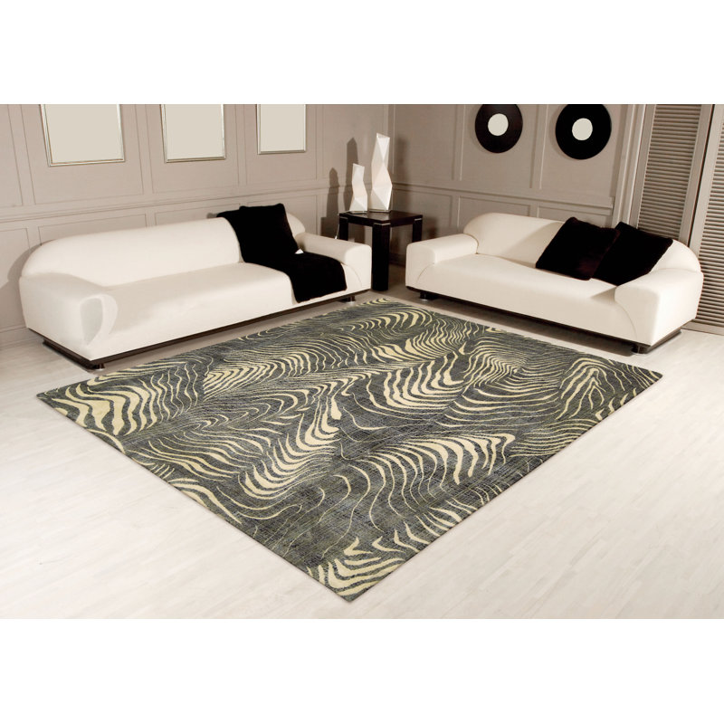 Cochrun Viscose Abstract Indoor Rug, Rectangle 7'6" x 9'6" 