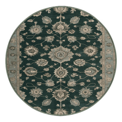 Machine Washable Overdyed Green Area Rug