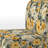 Retro Floral Revival Botanical Pattern - Velvet Upholstered Scandinavian Slipper Chair, Yellow Accent Chair