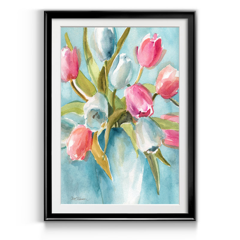 Today's Tulips II - Cadre photo, reproduction d'art sur papier, H 22,5 po x l 30,5 po x P 1,5 po, Noir