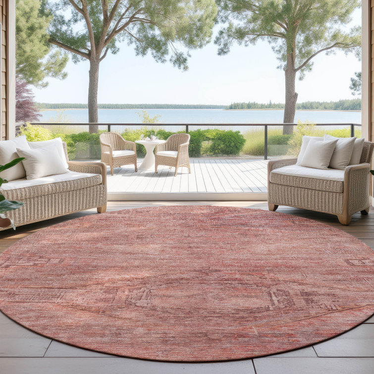 Machine Washable Indoor/Outdoor Claudian ACN1631 Terracotta Rug
