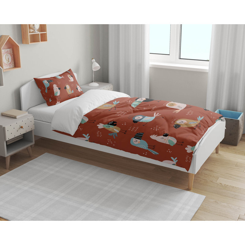Ol Birds Decorative Lightweight Comforter Set, Red Animal Print