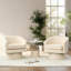 Fauteuil d'appoint pivotant rembourré avec rangement, fauteuil demi-tonneau rotatif à 360 °, chenille beige, 27,56 po x 27,56 po x 27,5 po