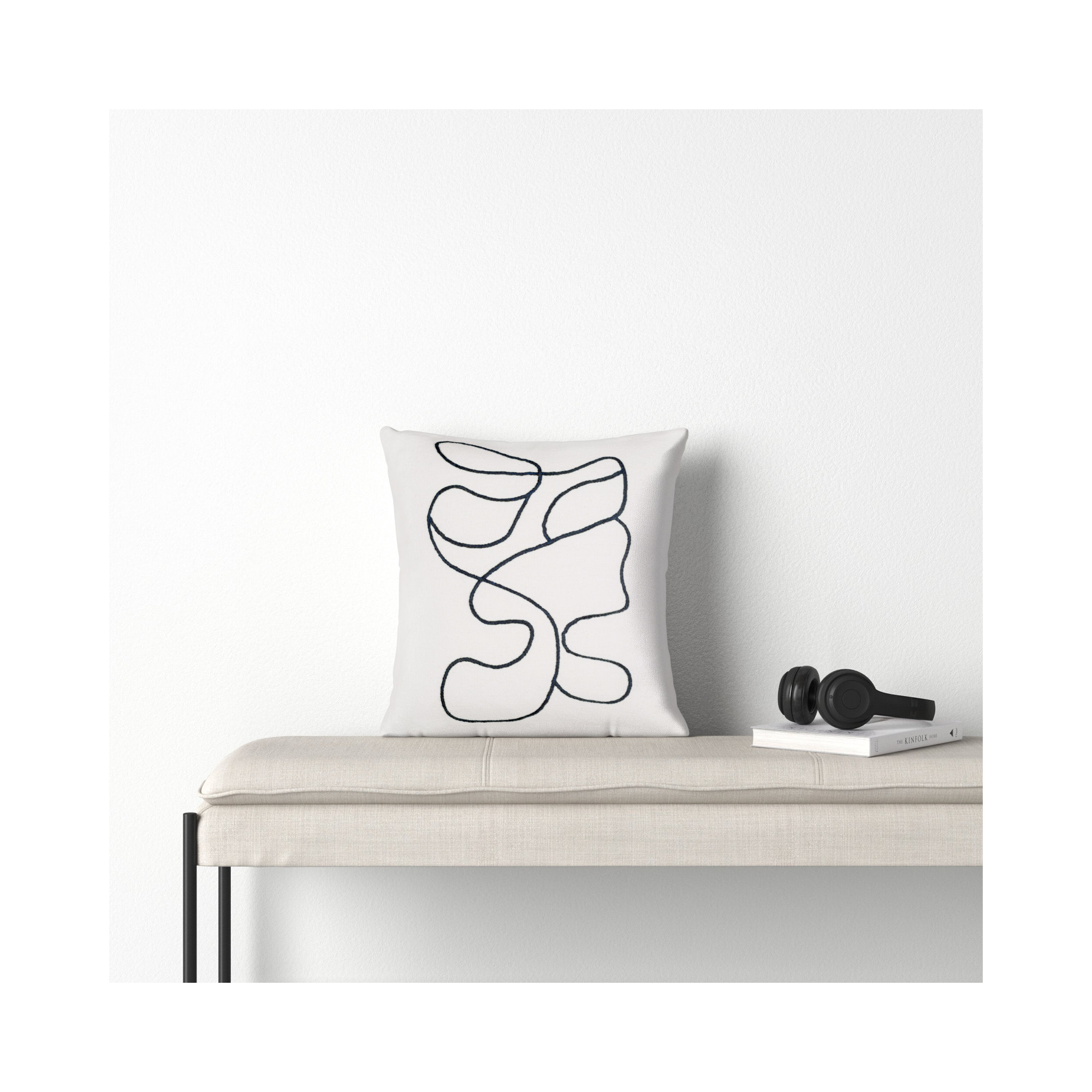 Jason Wu Meander Pillow Cover & Insert, 22" x 22", Pillow Cover Only - No Insert