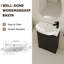 Ensemble de meuble-lavabo autoportant 23 po avec lavabo en céramique et support de rangement mural brun