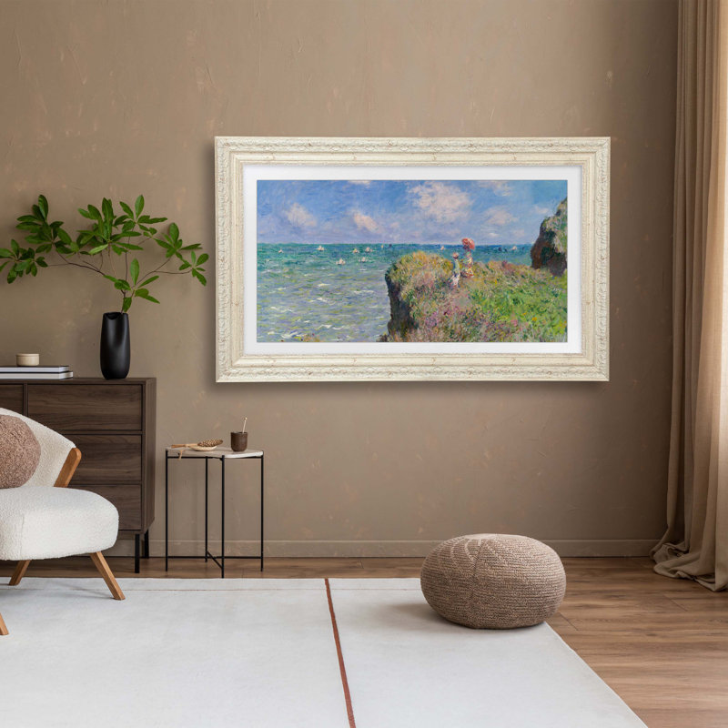 Cadre télé rustique pour cadre Samsung, Argent rustique, 65"