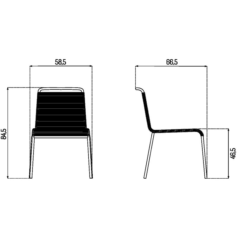 Outdoor Dining Side Chair, Black