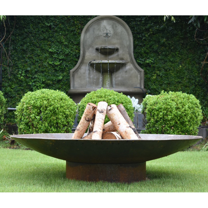 Hartlepool Round Steel Wood Burning Fire Pit, 12" H x 48" W x 48" D