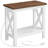Narrow End Table with Charging Station and Open Shelves