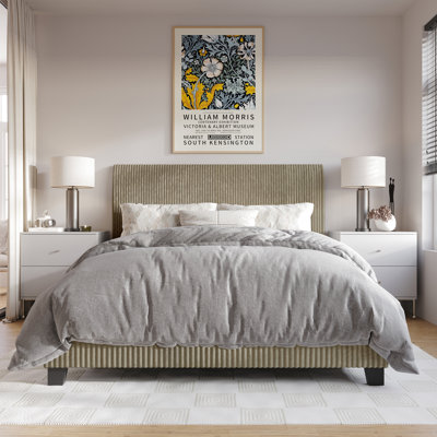 Pravesh Corduroy Upholstered Bed