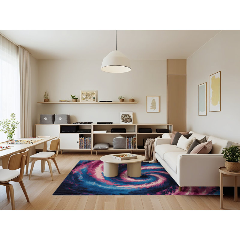 Tapis mauve lavable à la machine, Rectangle 7 pi x 9 pi