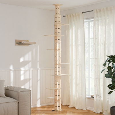 Tour pour arbre à chat de 114 po du sol au plafond, hauteur réglable
