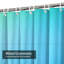 Rideau de douche bleu clair et vert clair avec 12 crochets-1046338049