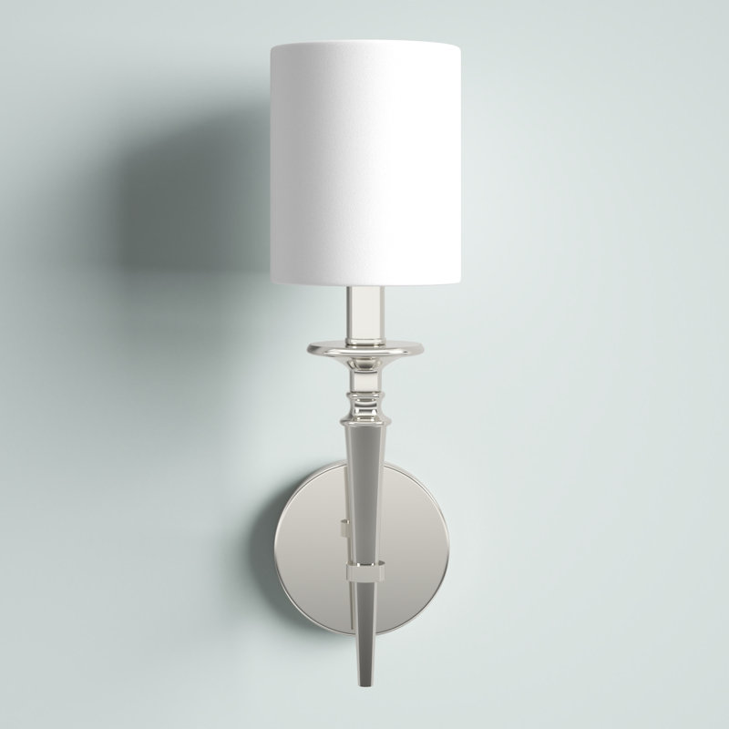 Polished Nickel Fabric Shade Wall Sconce