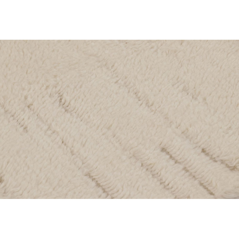 Wool Striped Area Rug in White, Rectangle 10' x 14'