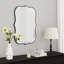 Euri Scalloped Wood Framed Wall Mounted Accent Mirror in Gold/Bronze-271302136