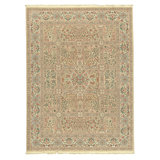 Hand Knotted Wool Oriental Area Rug in Beige And Ivory