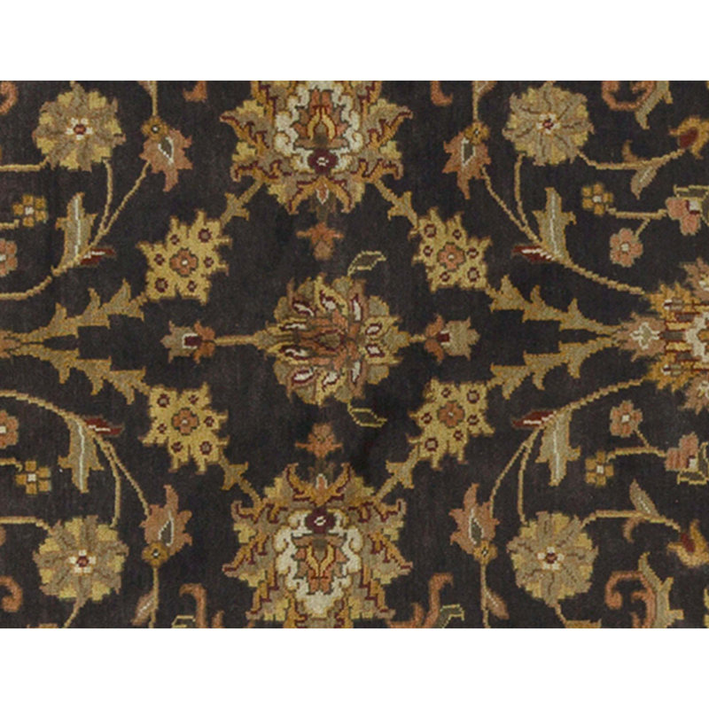 Hand Knotted Wool Oriental Area Rug in Black And Red