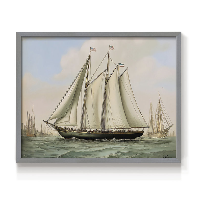 Série nautique-CLX III - Reproduction encadrée - Restickable, Grey, 22" H x 28" W