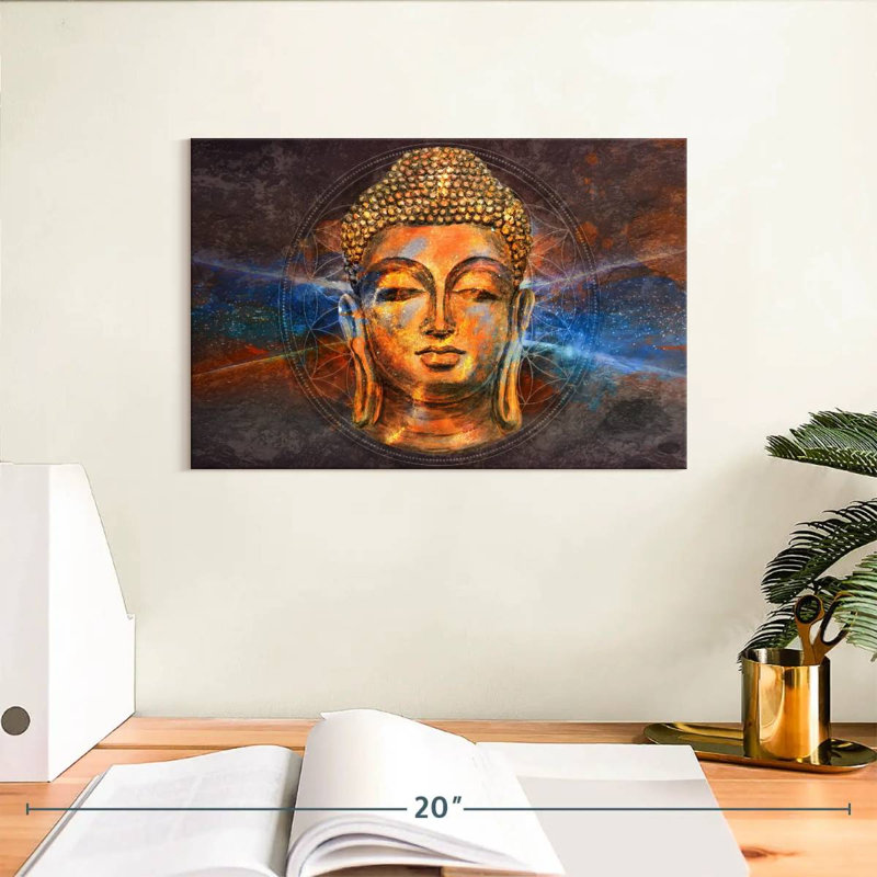 Leisha, tête de Bouddha, H 8 po x l 12 po