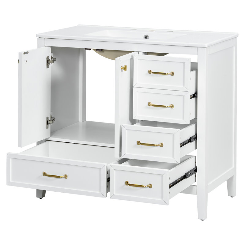 Meuble-lavabo 36 po avec lavabo, Blanc