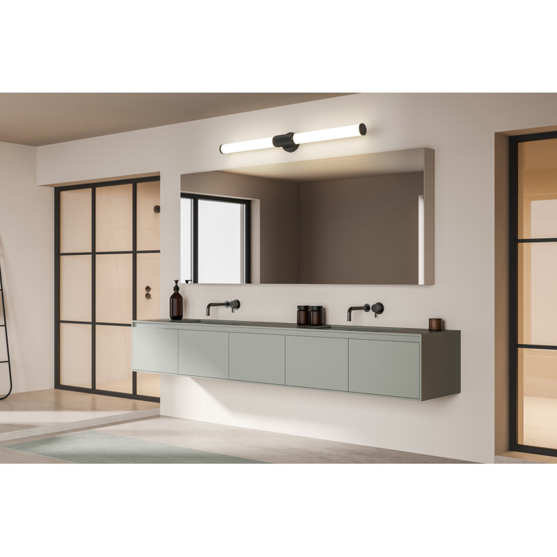 Meuble-lavabo 1 lumière 40,5 po Easmor, Noir mat